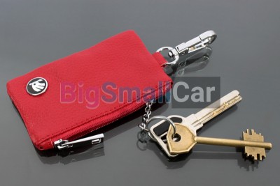 Чехол Для Ключей Skoda Универсальный, Кожаный С Металическим Значком, Красный bgt1076