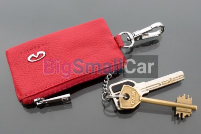 Чехол Для Ключей Infiniti Универсальный, Кожаный С Металическим Значком, Красный bgt1078