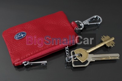 Чехол Для Ключей Subaru Универсальный, Кожаный С Металическим Значком, Красный bgt1084