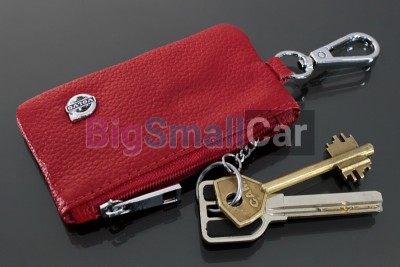 Чехол Для Ключей Volvo Универсальный, Кожаный С Металическим Значком, Красный bgt1087